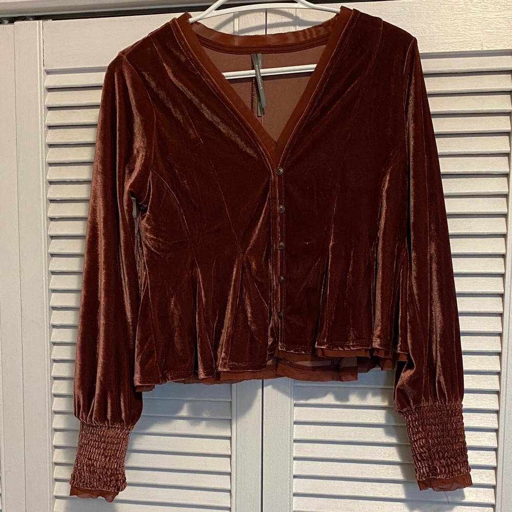 Anthropologie Velvet Blouse